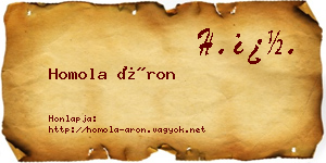 Homola Áron névjegykártya